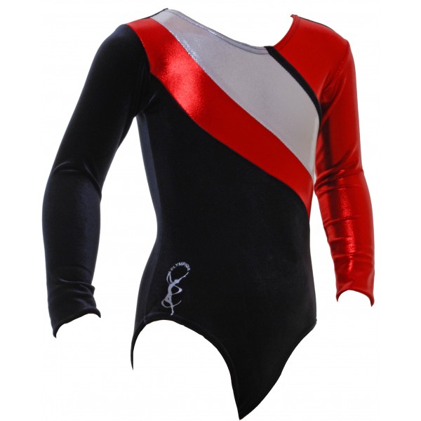 Algarve Red Long Sleeve Gymnastic Leotard 014e Olympique